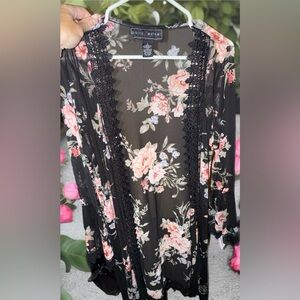 Black Floral Women's Blouse